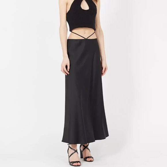 BNWT MUSIER PARIS Romane high-waist satin maxi skirt size FR 38 / size US 6 - Picture 2 of 7